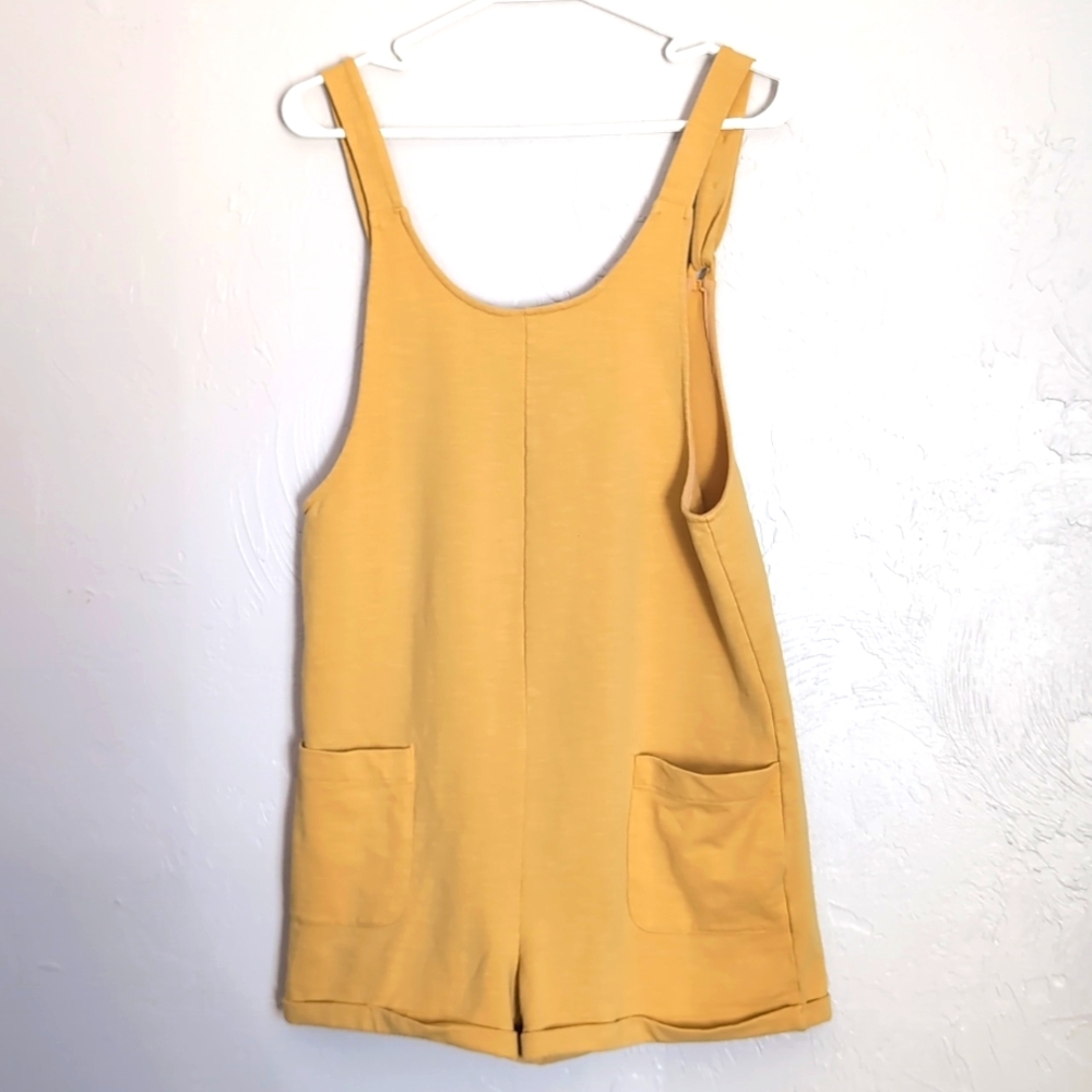 Jackson Rowe Mustard Yellow Short Bibs Overalls Women's Size Medium
